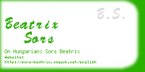 beatrix sors business card